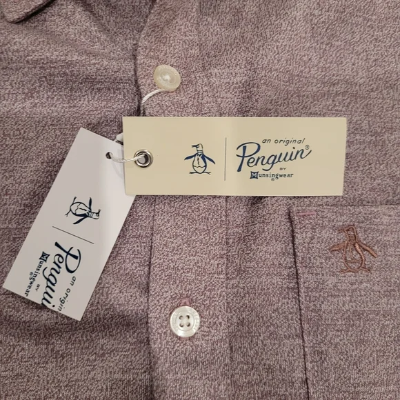 Penguin Men's Plum Wine Long Sleeved Shirt - Picture 6 of 10